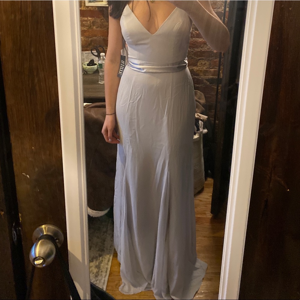 Dusty blue bridesmaid dress